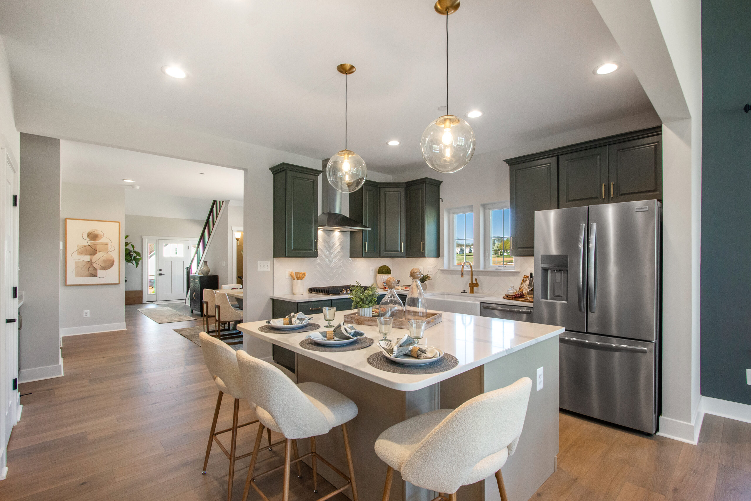 Open-concept living space in a finished Ward Communities home