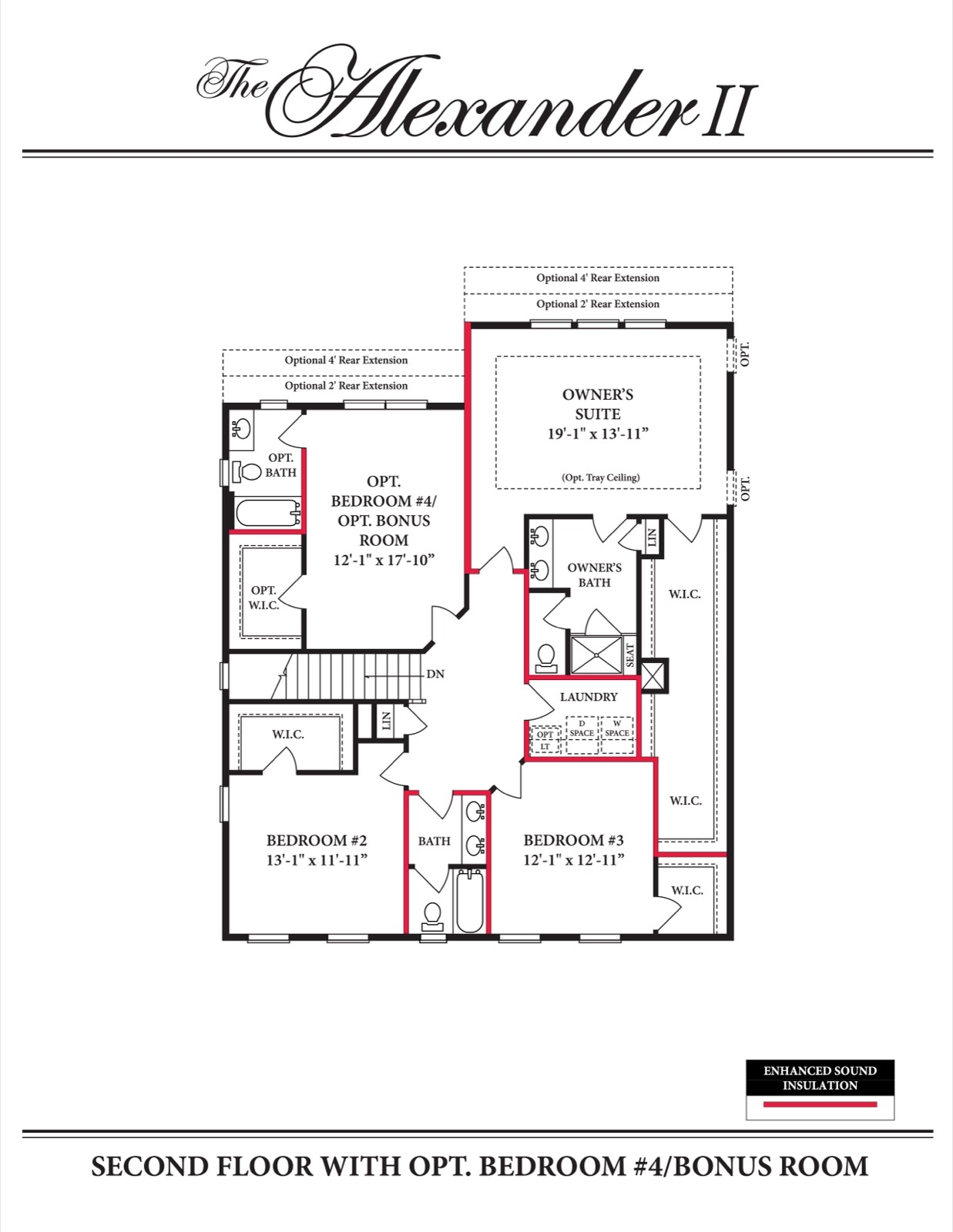 Alexander II Second Floor — Opt. Bedroom — Ward Communities home
