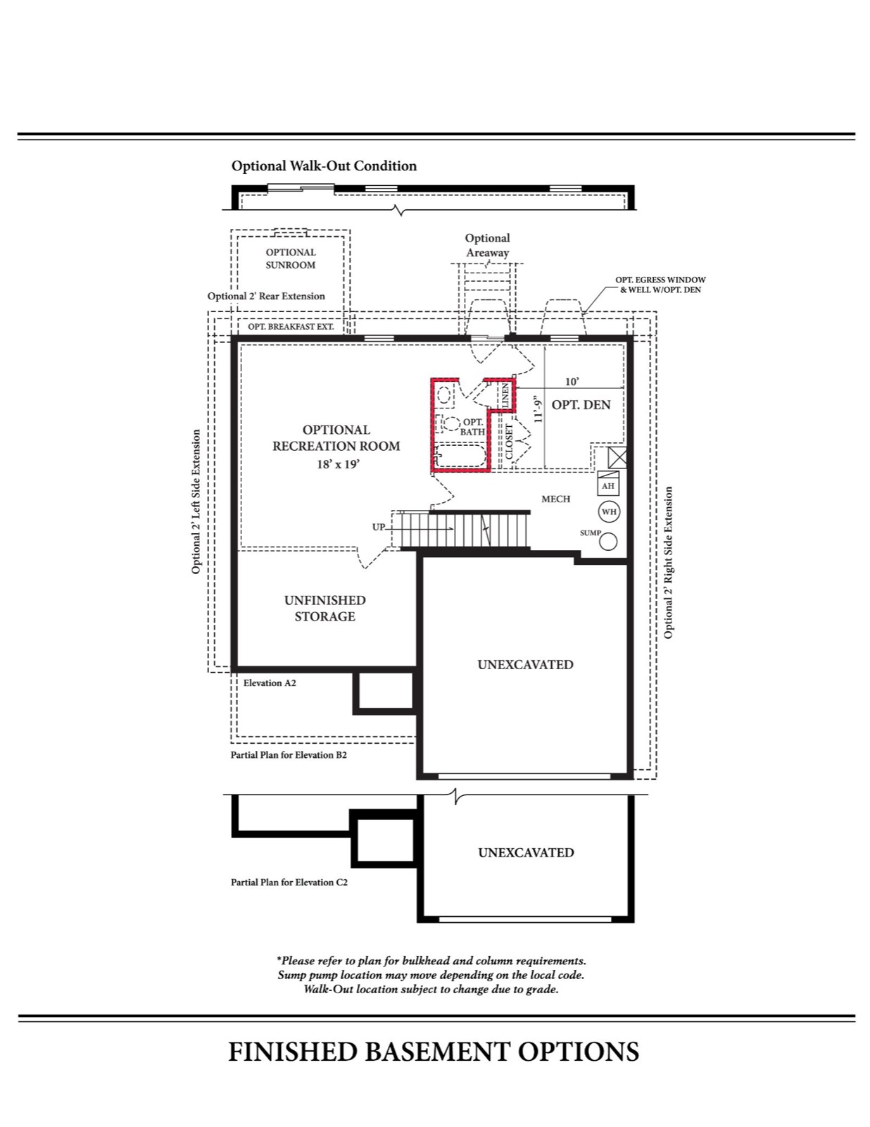 Augusta Finished Basement Option — Ward Communities home
