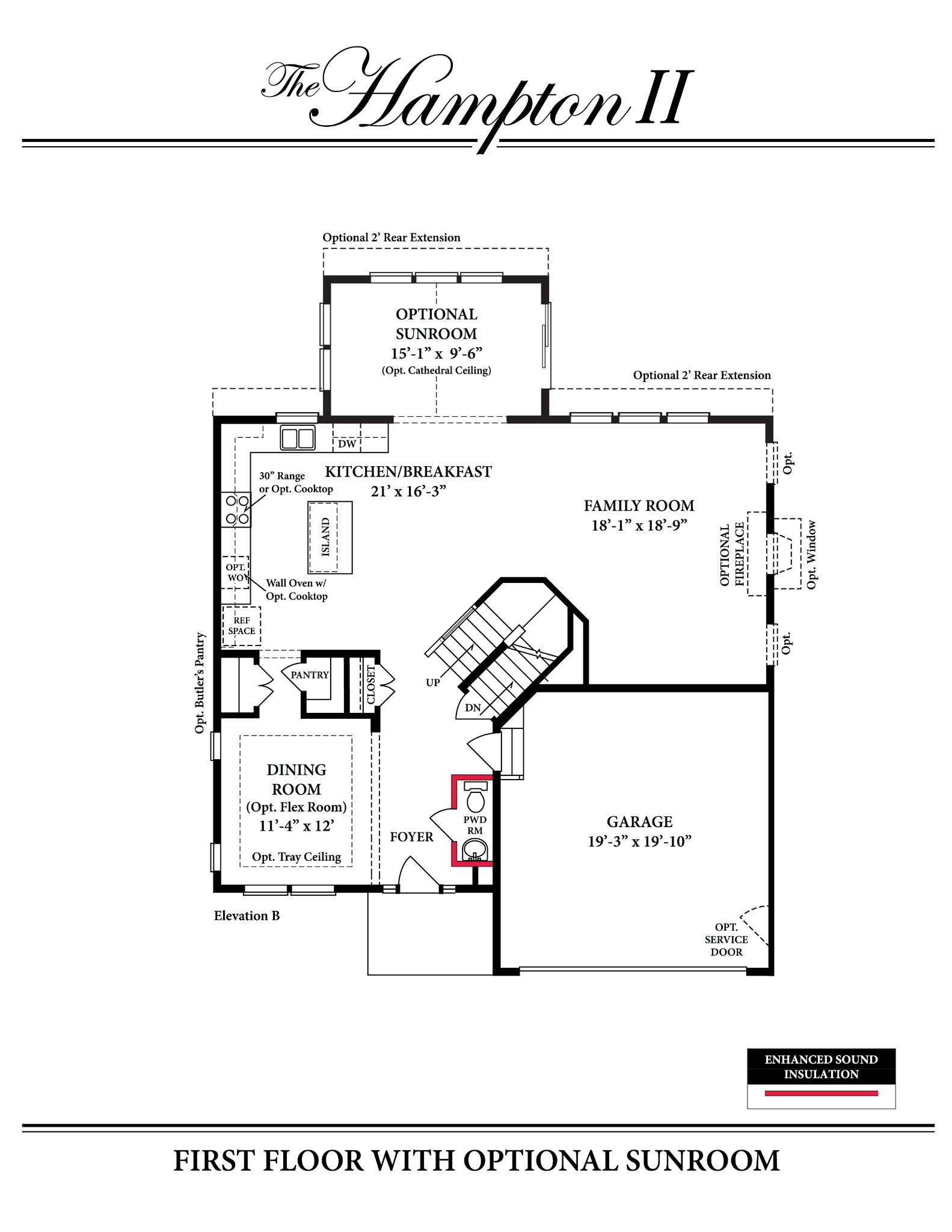 Hampton II first floor with sunroom option — Ward Communities custom home