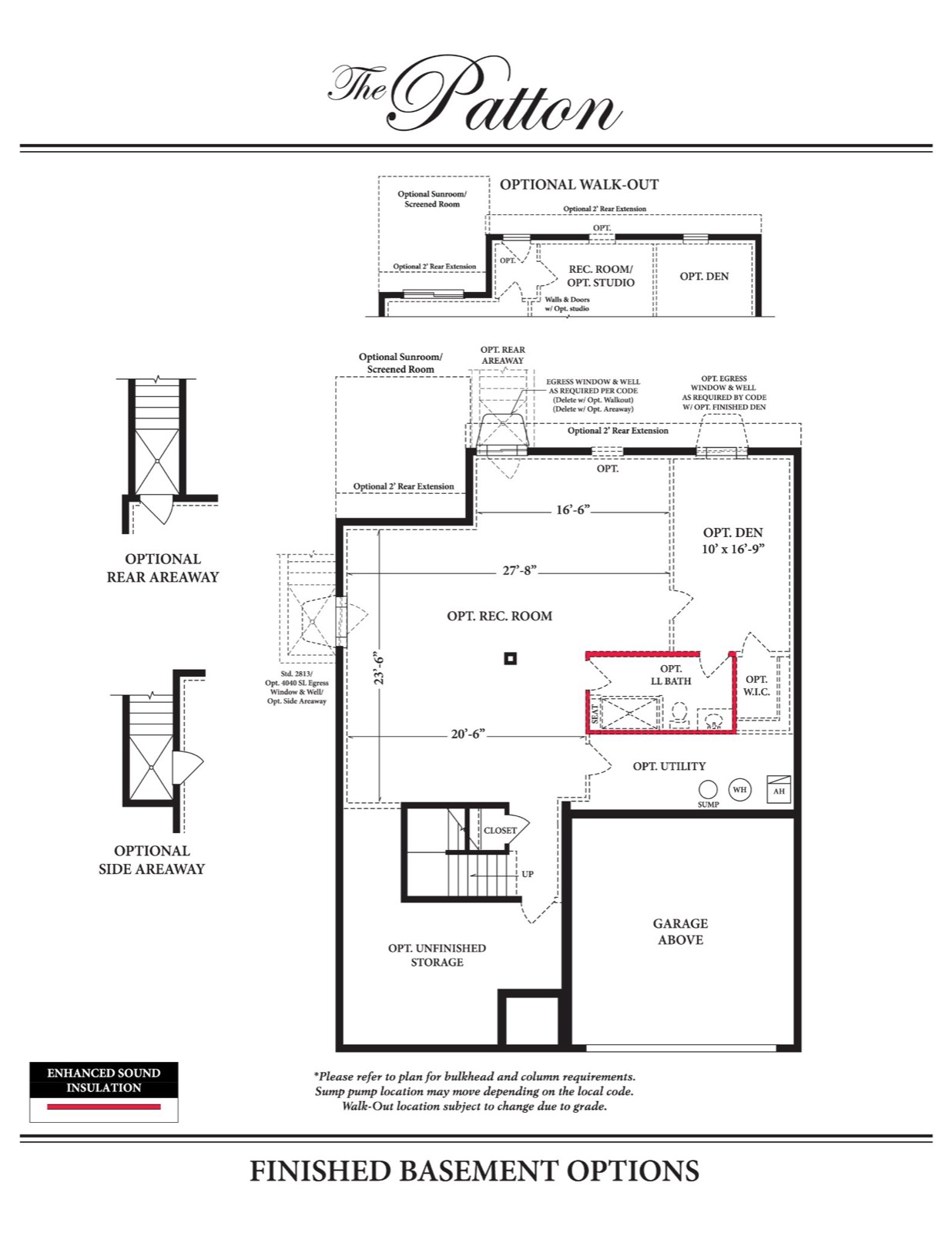 Patton Finished Basement Option — Ward Communities home