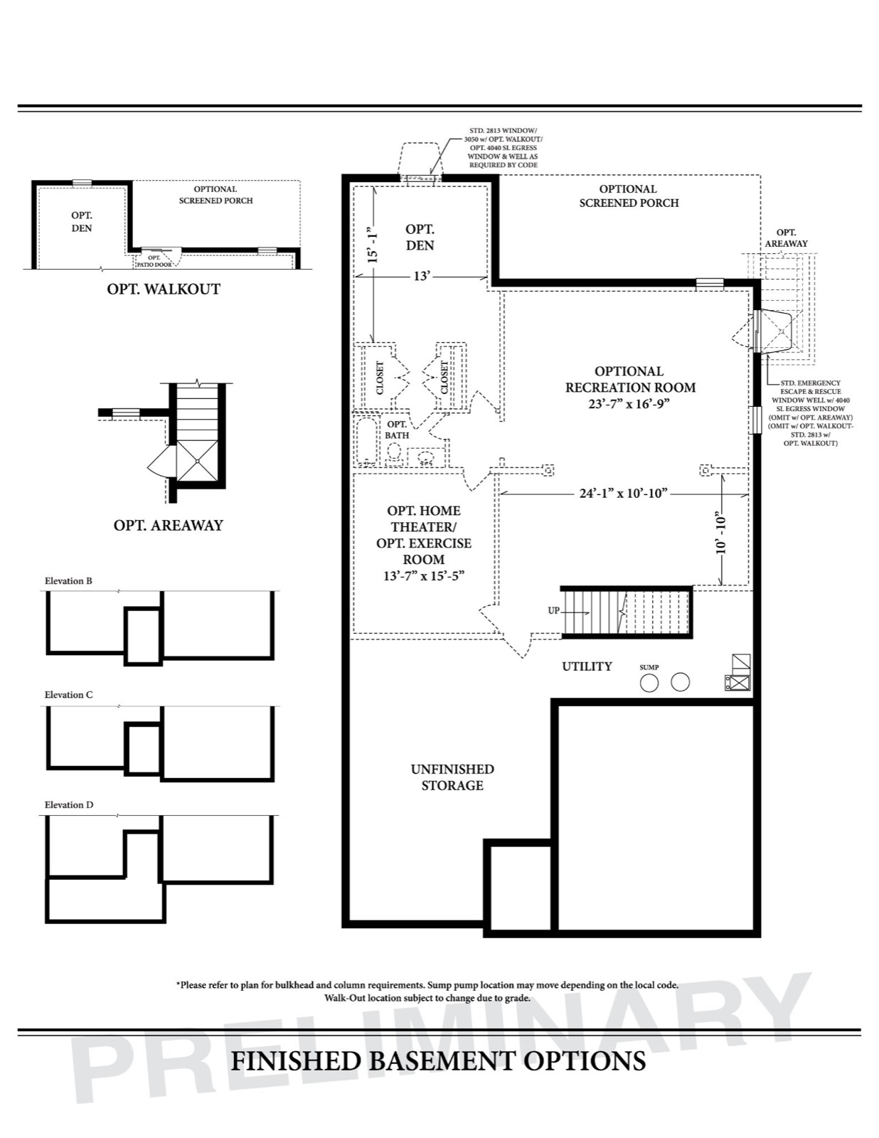 Powell Finished Basement Option — Ward Communities home